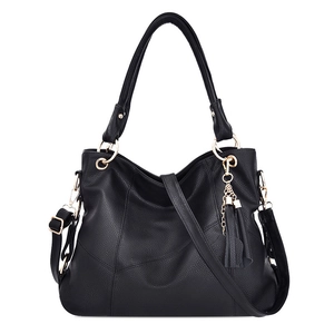Borsa Tote Grande Da Donna In Pelle PU Trama Litchi Borsa A Mano Borsa A Spalla Con Ciondolo A Nappina Casual Pendolare