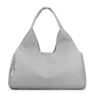 Light grey large capacity sports gym bag with dry-wet separation and shoe compartment