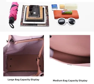 Detailansicht der rosa Beuteltasche mit Stauraum für Tablet, Geldbörse und Alltagsgegenstände