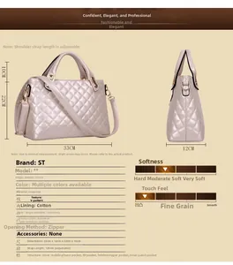 Detailed views of beige V-quilted faux leather handbag with gold chain and strap