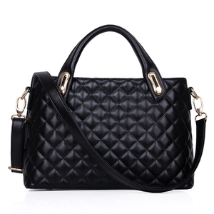 Handbag Quilted PU Leather Gold Hardware Crossbody Shoulder Bag Elegant Social Office Ladies Messenger Tote Bag