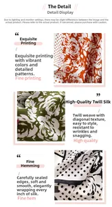 Detail of herringbone silk scarf showing floral patterns and premium hand-rolled edges