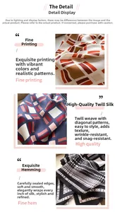 Detail of silk scarf showing herringbone weave texture, rolled hem, and geometric prints