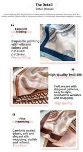 Detailed view of herringbone silk scarf with fine printing and delicate hand-rolled edges