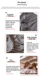Detailed macro view of the premium twill silk scarf with exquisite rolled edge stitching