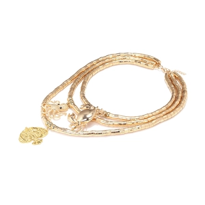 Bohemian multi-layer gold chain necklace with octopus, crab, and fish sea life charms