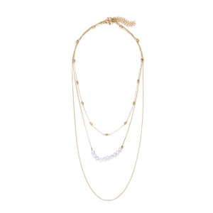 Collana A Più Strati Con Künstliche Perle Finte Lega Di Zinco Multistrato Tonalità Oro Gioielli Di Moda Per Donna Elegante