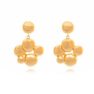 Retro Exaggerated Geometric Layered Round Cluster Spheres Drop Earrings With Stainless Steel Earring Post Luxury