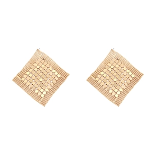 Orecchini a rombo dorati con frange di paillettes metalliche lucide in stile bohémien