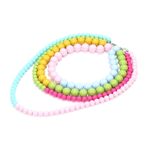 Vibrant multi-layer colorful beaded waterfall necklace with adjustable silver clasp for women