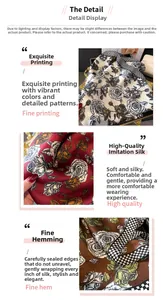 Dettaglio di un foulard in finta seta con motivi pied-de-poule e cuciture di precisione