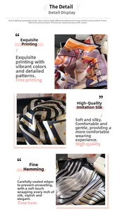 Détail de l'imprimé équestre sur foulard carré en soie artificielle avec finition soignée
