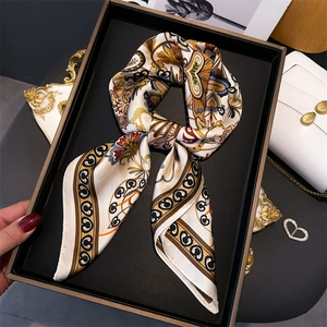 Carré De Satin Imitation Satin Imprimé Paisley Floral Ethnique Rétro Foulard Cheveux Femme Accessoires Mode