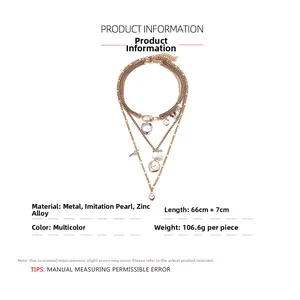Detailed product specs of layered heart and pocket watch necklace with 106.6g weight
