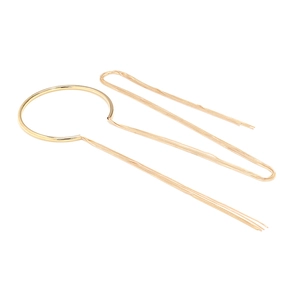 Collier ras du cou doré minimaliste avec de longues franges de chaînes asymétriques