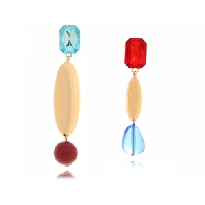Boucles D'oreilles Pendantes Asymétriques Géométriques En Résine Avec Tige En Acier Inoxydable Bijoux En Alliage