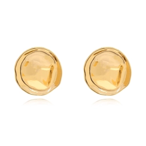 Boucles D'oreilles Rétro Rondes Martelées Alliage De Zinc Avec Tige En Acier Inoxydable Géométrique Vintage Pour Femmes