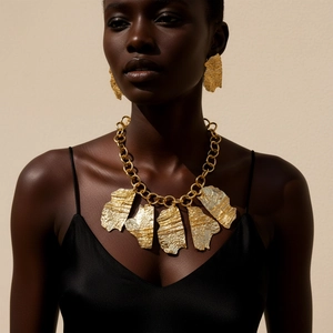 Collier À Grosse Chaîne À Maillons Ronds Punk Vintage Avec Pendentifs En Alliage De Zinc Géométriques Irréguliers Martelée