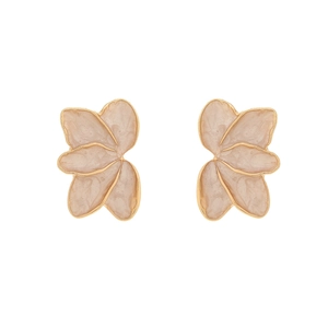 Pastell-Blumenohrringe mit goldener Metallkante im eleganten Landhausstil