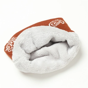 Cache-col d'hiver en tricot paisley avec doublure polaire épaisse rouge rouille