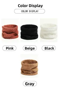 Aperçu des couleurs pour tours de cou épais en fausse fourrure rose, beige, noir et gris