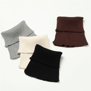 Winter knitted neck gaiter collection in grey, beige, black, and coffee colors