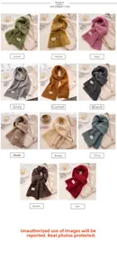 Détails de l'écharpe en maille douce en plusieurs couleurs pastel pour l'automne