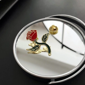 Red Rose Enamel Brooch Pin Retro Floral Copper Jewelry Accessory For Women Suit Lapel Dress Anti Exposure Decor