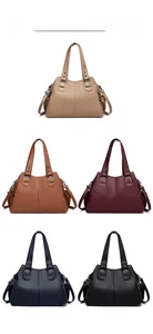 Detailed comparison of five colors in lychee grain leather for a large capacity tote bag
