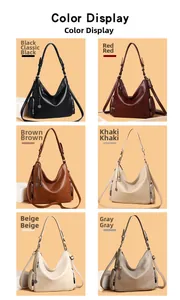 Detailed color selection showing six shades of minimalist high-capacity tote bags with straps