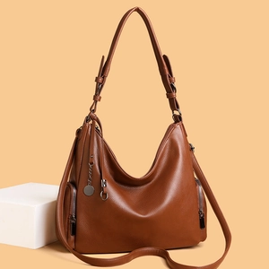 Vintage PU Leather Hobo Shoulder Bag For Women Large Capacity Underarm Tote Bag With Adjustable Strap Commuter Handbag
