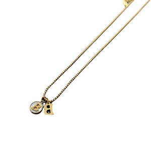 Golden titanium steel bead chain necklace featuring double B letter pendants for women