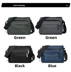 Waterproof crossbody bags for men in green, grey, black, and blue color options