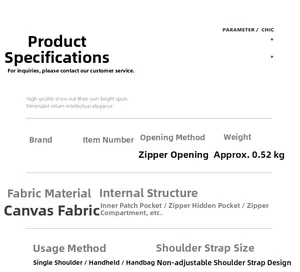 Detailed technical specifications for the striped canvas tote bag including weight and structure