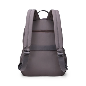 Waterproof nylon backpack in dark grey purple with anti-theft pocket and luggage strap