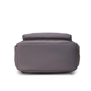 Deep grey ripstop nylon backpack with water-resistant fabric and spacious rectangular base