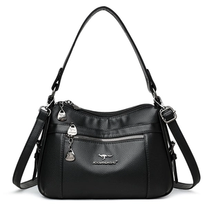 Elegant Shoulder Bag Litchi Texture PU Leather Multi Layer Large Capacity Crossbody Handbag For Women Daily Use Versatile
