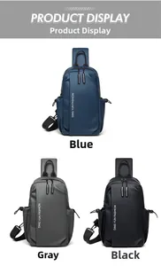 Sacs bandoulière en tissu composite résistant à l'eau en bleu, gris et noir mat