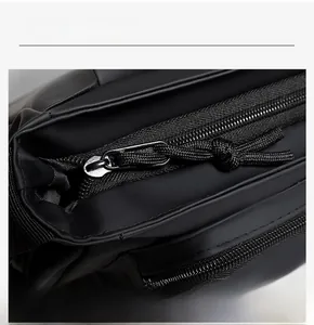 Macro shot of waterproof matte fabric and dual smooth zippers with long braided pullers