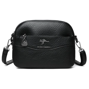 Borsa a Tracolla da Donna in Pelle PU con Grana Litchi Grande Capacità Multistrato Borsa a Spalla Casual da Mamma
