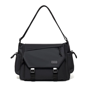 Men Waterproof Scuba Fabric Messenger Bag Techwear Tactical Crossbody Bag Large Capacity Urban Simple Shoulder Bag Daily Use