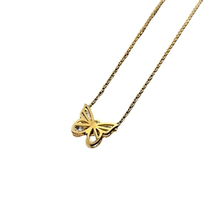 Collier luxe pendentif papillon doré avec incrustation de cristal sur chaîne fine