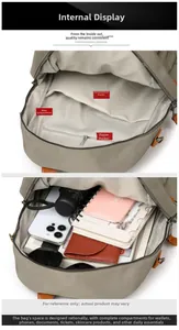 Detailed interior of the stylish backpack showing functional compartments and storage capacity