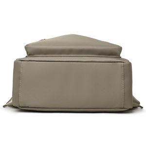 High-quality khaki nylon backpack for women with large capacity and durable stitching