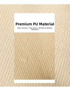 Close-up of beige PU leather fabric showing refined texture and wear-resistant surface