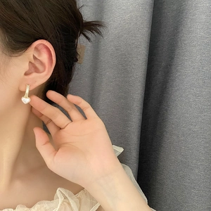 Elegant Heart Artificial Pearl Earrings With Zircon Inlaid Copper Gold Plated Jewelry For Women 925 Sterling Silver Earring Post