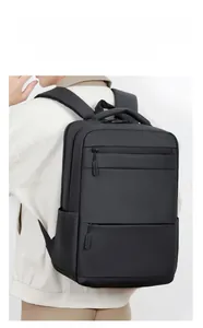 Detail view of water-resistant 15.6 inch laptop backpack for business and air travel