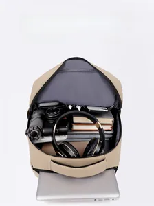 Internal storage layout of the backpack showing laptop compartment and various pockets