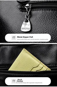 Macro detail of silver kangaroo zipper puller and yellow multi-slot leather card pocket
