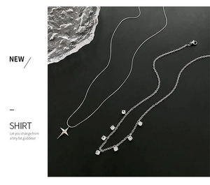Détails du collier étoile minimaliste en argent avec pampilles de zircone brillant